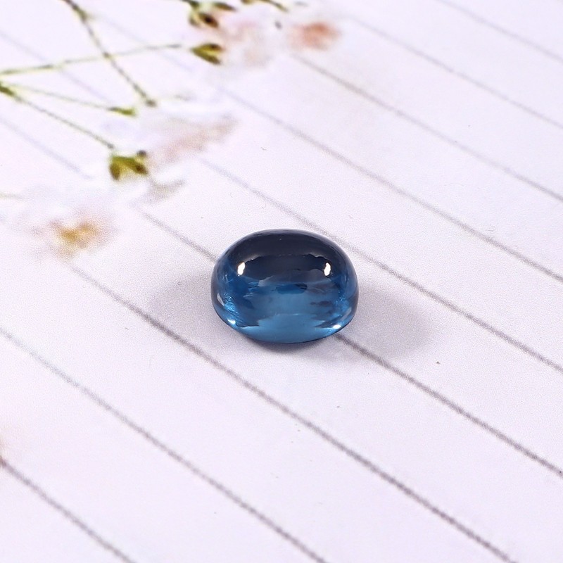 AAA Natural Brazilian Blue Tourmaline Loose Oval Cabochon Gemstone 9×7 MM