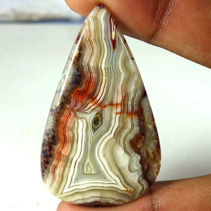 48.20Cts 100% Natural Designer Crazy Lace Pear Cab Rare Loose Gemstone 32x53x4mm