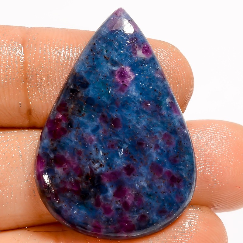 100% Natural Ruby Kyanite Pear Shape Cabochon Gemstone 36.5 Ct 32X22X4mm EE51633