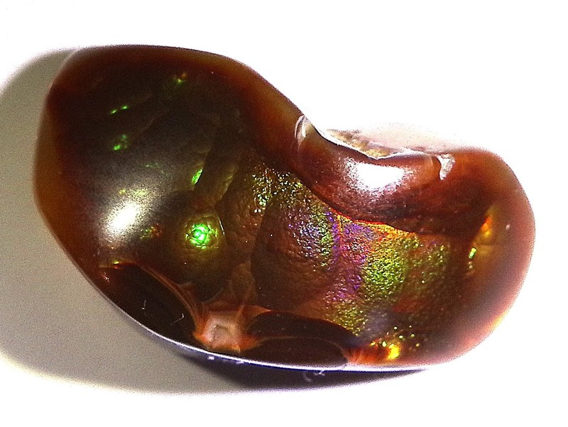 20.5 carat unfinished Natural Fire Agate, multi color, high quality,