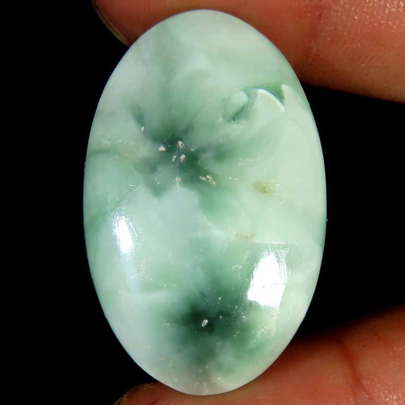 37.90Cts Natural Green Moonstone Teardrop Oval Cab 20x33x6mm Top Pendant Gems