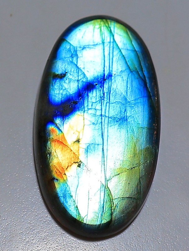 78 Ct 7X25X47 mm Natural Multi Blue Fire Labradorite Oval Cabochon Gems QL-20