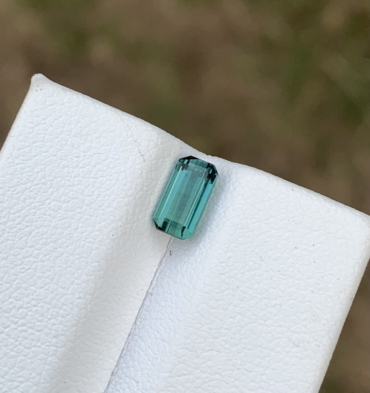 Natural Afghanistan Mint Green Tourmaline 0.90ct Emerald Cut Eye Clean Gemstone gallery