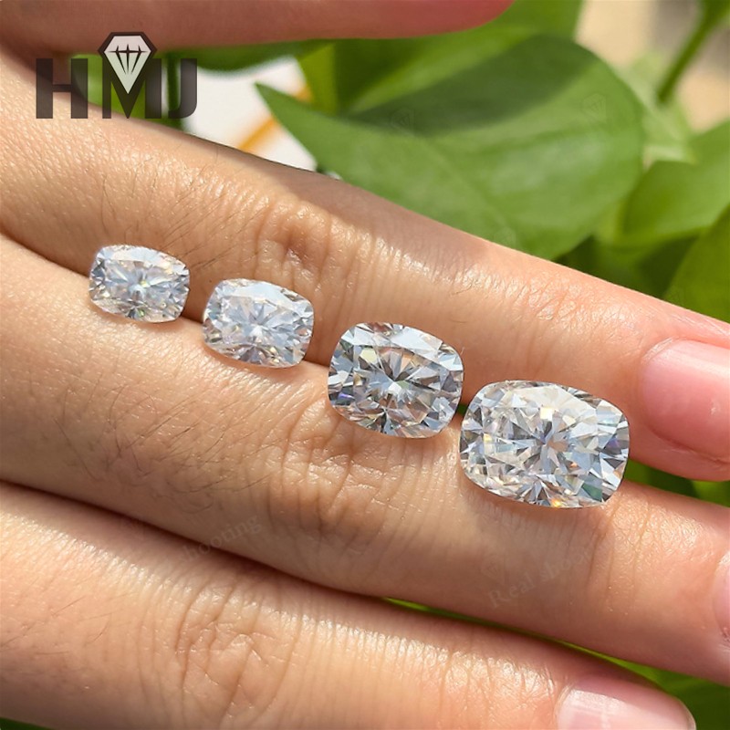 CERTIFIED Cushion Cut Loose Moissanite White Champagne VVS1 with GRA For Jewelry