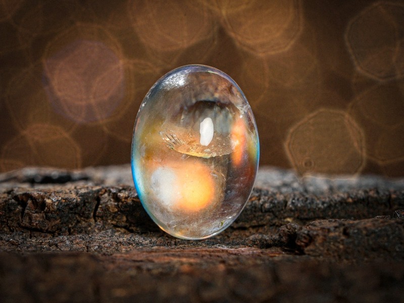 3.00 Carat Golden Rainbow Moonstone Gemstone Cabochon 10x8x5 MM Oval Shape