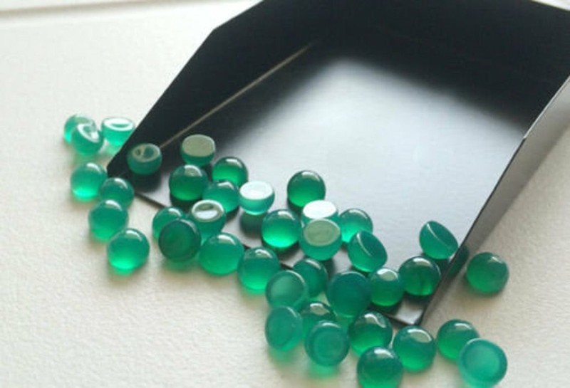 Green Onyx Round Cabochon 3mm To 25mm Natural Loose Gemstone gallery