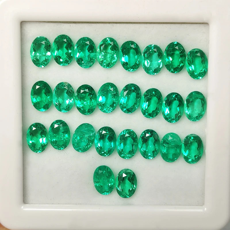 Lab Grown Columbia Emeralds Oval Cut Gemstone VVS1 for DIY Jewelry Making AGL gallery
