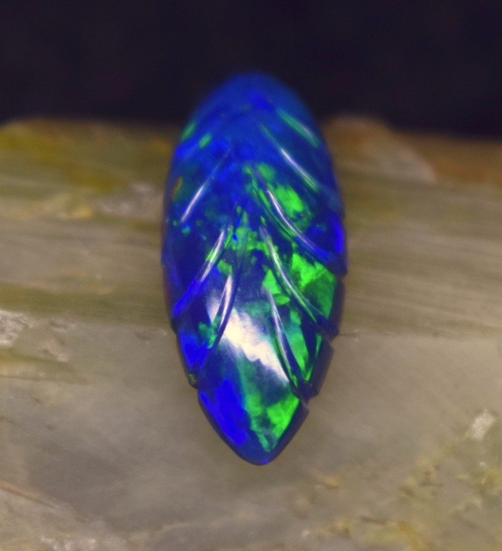 Ethiopian Black Opal, Smoked 5.5 Ct Welo Opal for Jewelry Making 22x9.2x6.3 mm gallery
