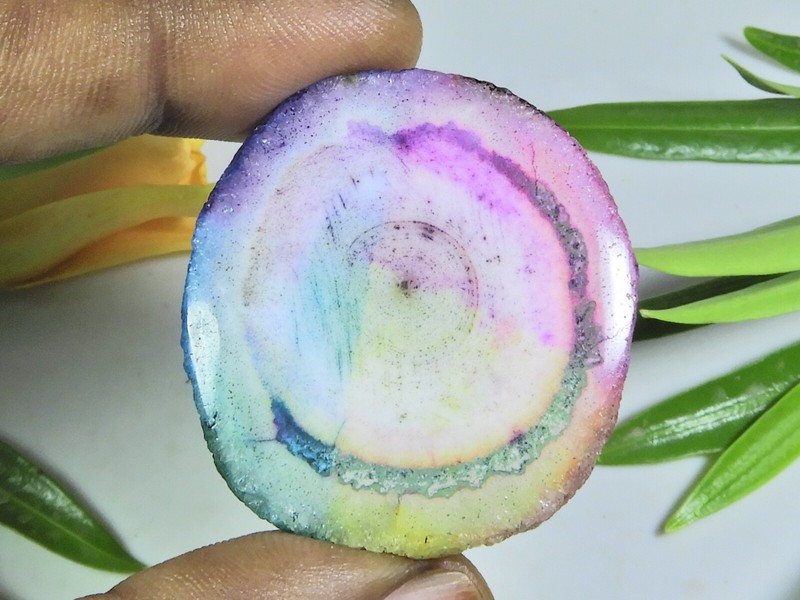37X40X06MM Dyed Solar Druzy Agate 86Cts. Fancy Cabochon Loose Gemstone