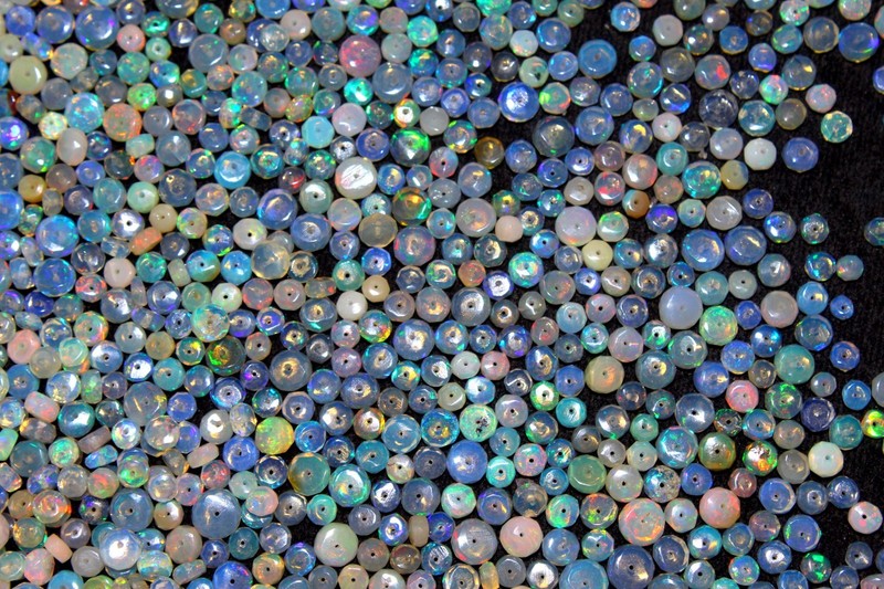 AAA+ Natural Welo Ethiopian Opal Faceted Rondelle Loose Gemstone Beads 4-6 MM gallery