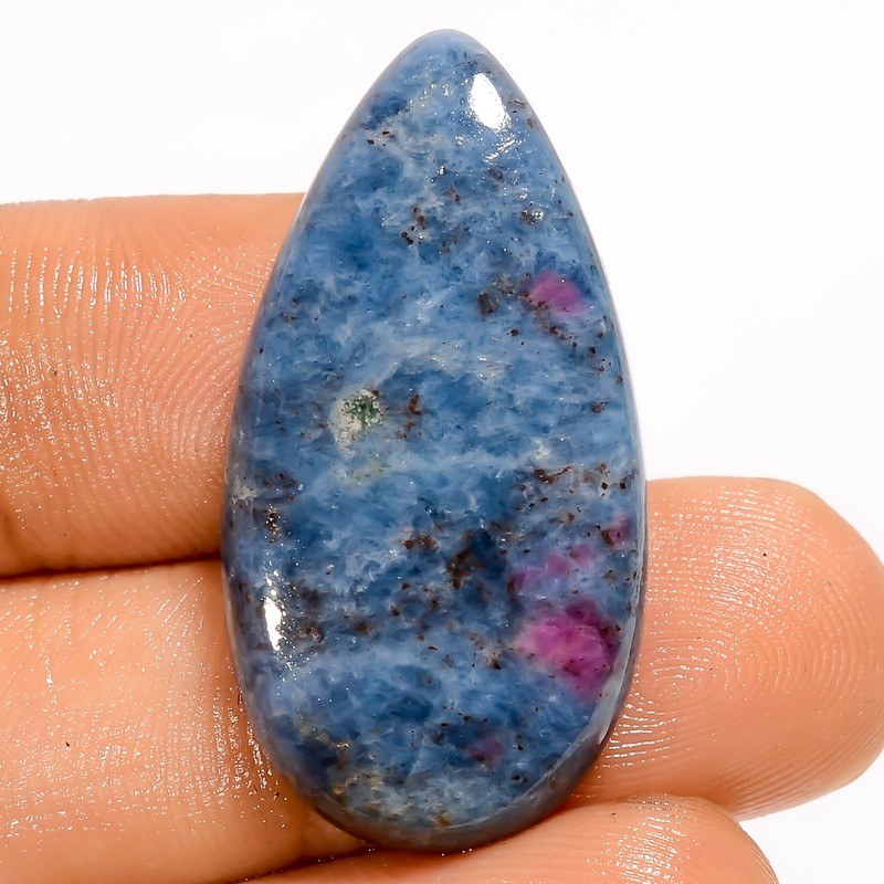 100% Natural Ruby Kyanite Pear Shape Cabochon Gemstone 32 Ct. 31X16X5 mm UG-605