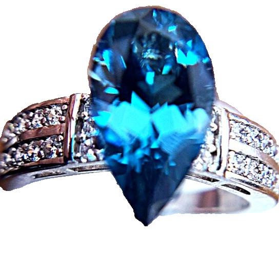 Blue Topaz 4.18 Ct. London Blue Topaz Gemstone Pear Shape 14 X 8 mm Loose Stone