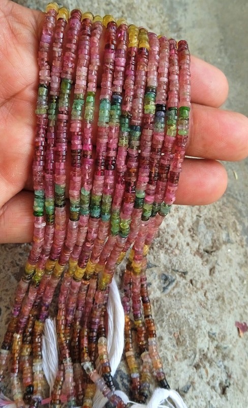 23 Carat Natural Smooth Multi Color Rondelle Shape One Line 9 Inch Strand Beads