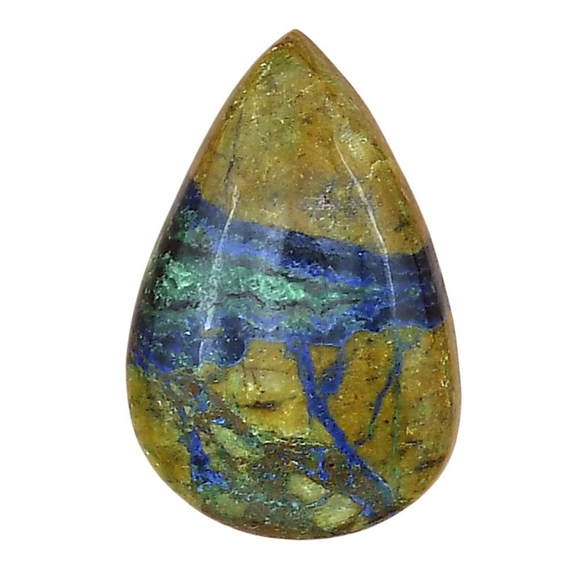 Natural Azurite Chrysocolla 16.9×5.7×7.1 mm Pear Polished Gemstone LS02415-37