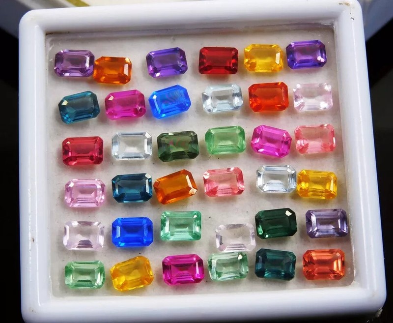 Natural Mix Color Sapphire EGL CERTIFIED 14 Pcs Emerald Cu Gemstone Lot