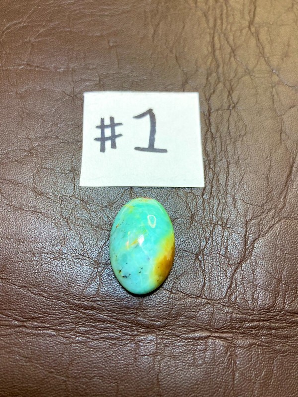 3 Pcs Rare Hand Cut INDONESIAN CHRYSOPRASE Cabochons With Display Case