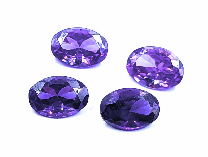 4 Pcs FLAWLESS Natural AAA Purple Sapphire LOT Certified Oval Cut Gemstone DK2 gallery