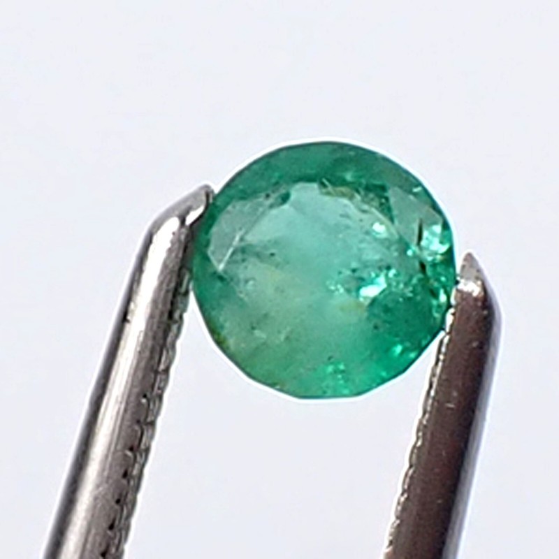 0.54ct Round 3.90mm Qty 2 Pieces Good Green Natural Emerald Gemstone E2R6 gallery