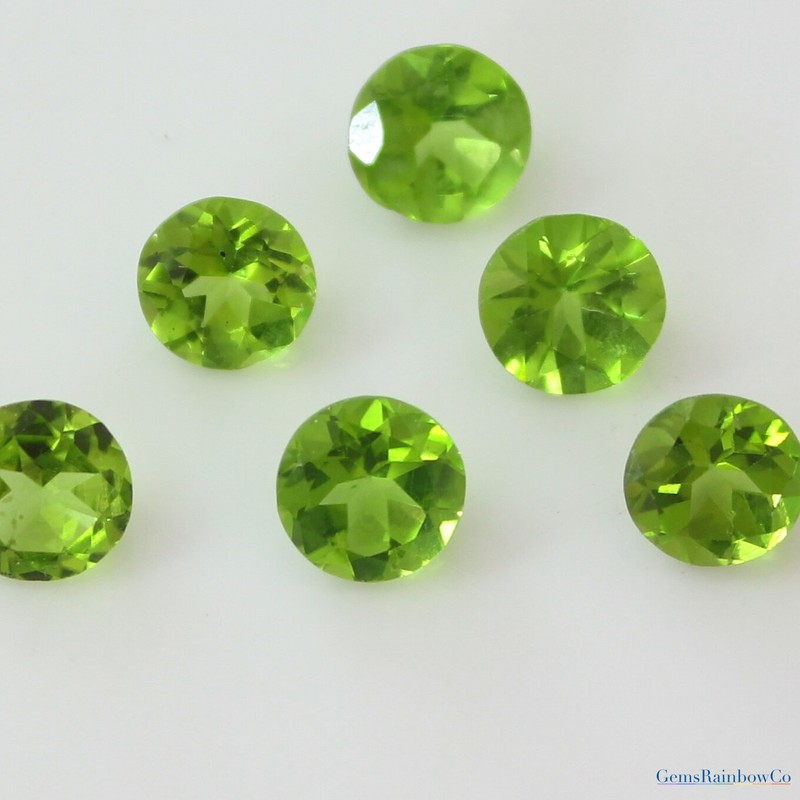 Natural Peridot Round Faceted 2 mm to 7 mm Green Loose gemstones AA Quality
