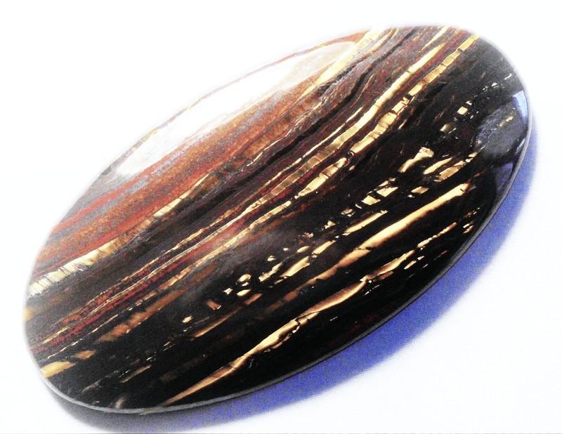 80.81cts NICE TIGER IRON CABOCHON 52 x 27 x 5 mm AUSTRALIA # 2