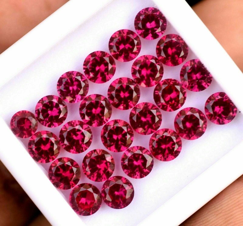 2.30 Carat Round Cut Natural Red Ruby CERTIFIED 30 pcs Ring Size Loose Gemstone