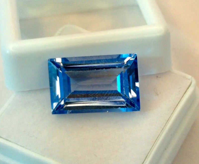 Blue Aquamarine Baguette Cut 8-10 Ct Natural Certified Loose Gemstone RK290