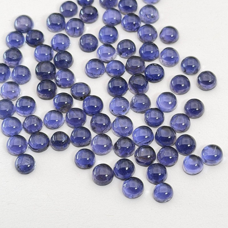 Natural Iolite 5mm Round Cabochon 2, 5, 10 or 15 Loose Gemstones *USA Seller*