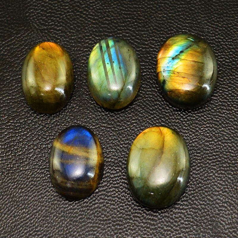 76.60 CTS / 5 PCS NATURAL BLUE & GOLDEN FLASH LABRADORITE OVAL SHAPED GEMSTONES gallery