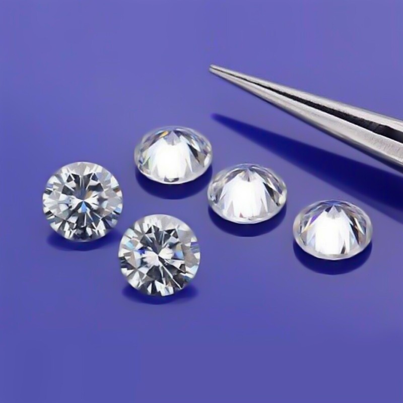 9.0 mm Round Cut Loose Moissanite Stone D Color Gemstones With Certificate gallery