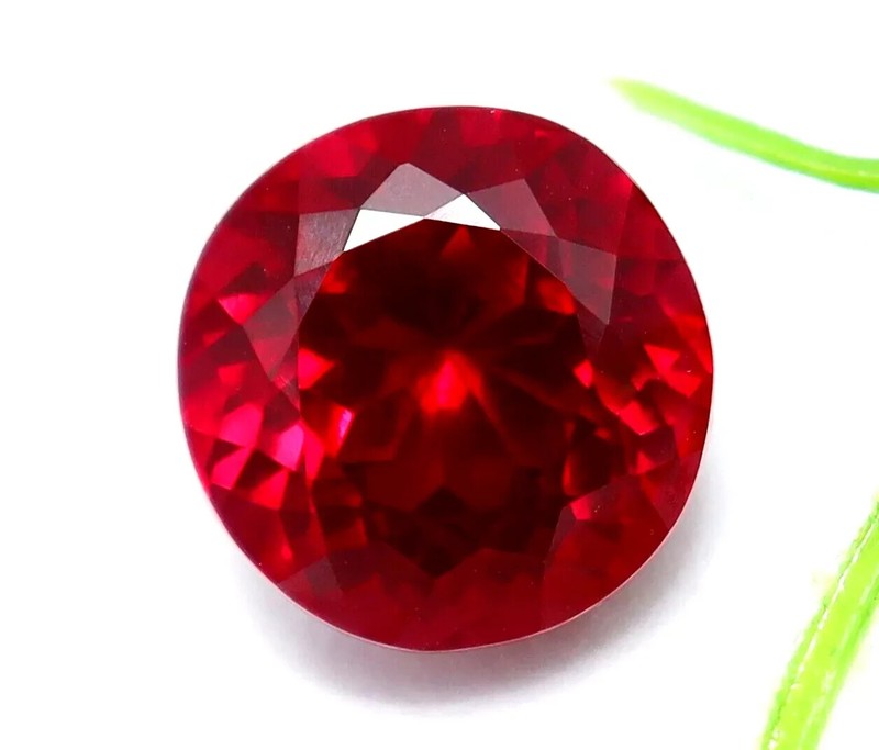 7.20 Ct Certified Natural Red Mozambique Ruby Round Cut Faceted Loose Gemstone gallery
