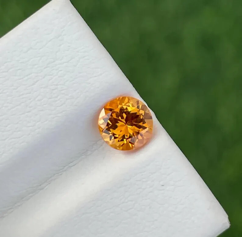 AAA Natural Flawless Orange Spessartite Garnet Round Cut Loose Gemstone 10 Ct+