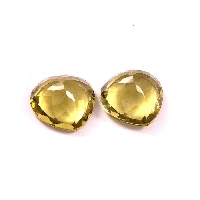 Gold-Lemon Topaz Heart Cut Gemstones 2 Pieces, IGI Certified Weight: 26 Carat gallery