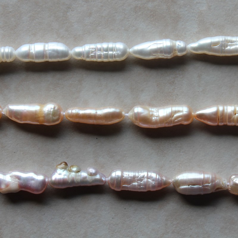 15-25 mm Natural Freshwater Biwa Stick Pearl Beads 14.5″ Strand
