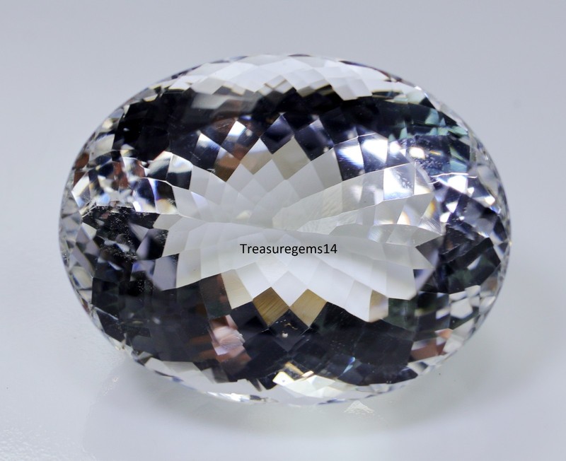 45 Ct 12X18X29 Natural Transparent Crystal Quartz faceted Oval Gemstone KA-57