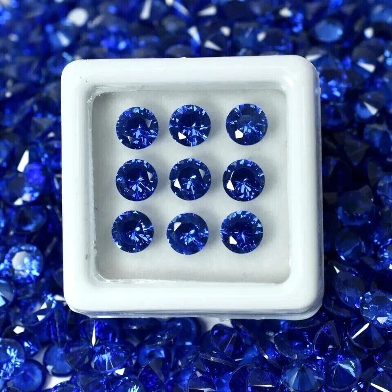 Natural 6 mm 10 Pcs Blue Sapphire Round Certified Loose Gemstone Certified Lot