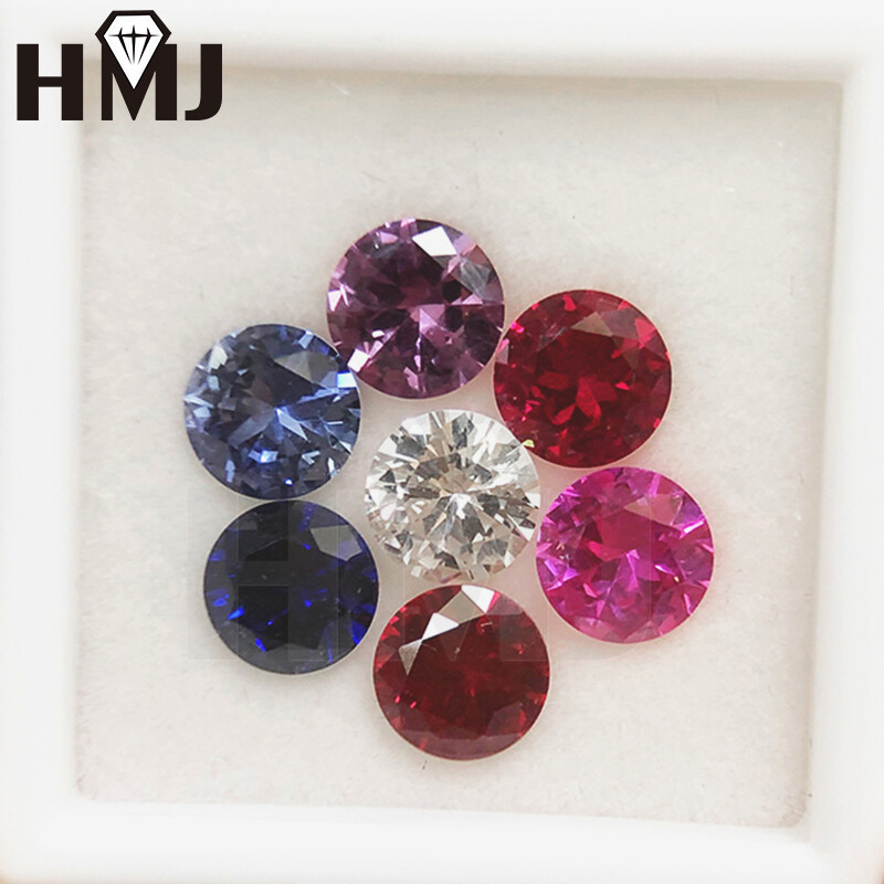 3mm~15mm Round Cut Multicolor Lab Grown Corundum Stone Synthetic Loose Gemstone gallery