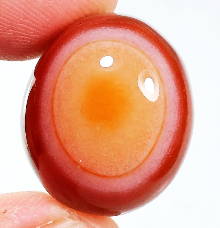 46 Ct 15X18X22mm Natural Orange Botswana Agate Eye Oval Cabochon Gemstone CZ-654