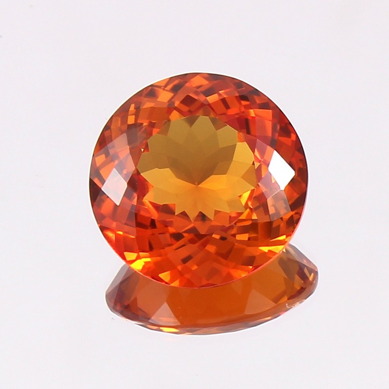 Natural Flawless Ceylon Orang Fanta Sapphire Loose Round Cut Gemstone 18.30 Ct