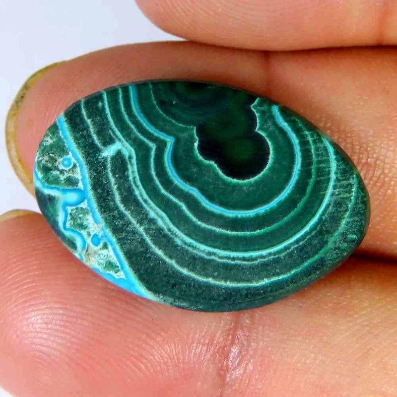 24.50Cts.100%Natural Miraculous Malachite Chrysocolla Fancy Cab 17x25x4mm Gems gallery