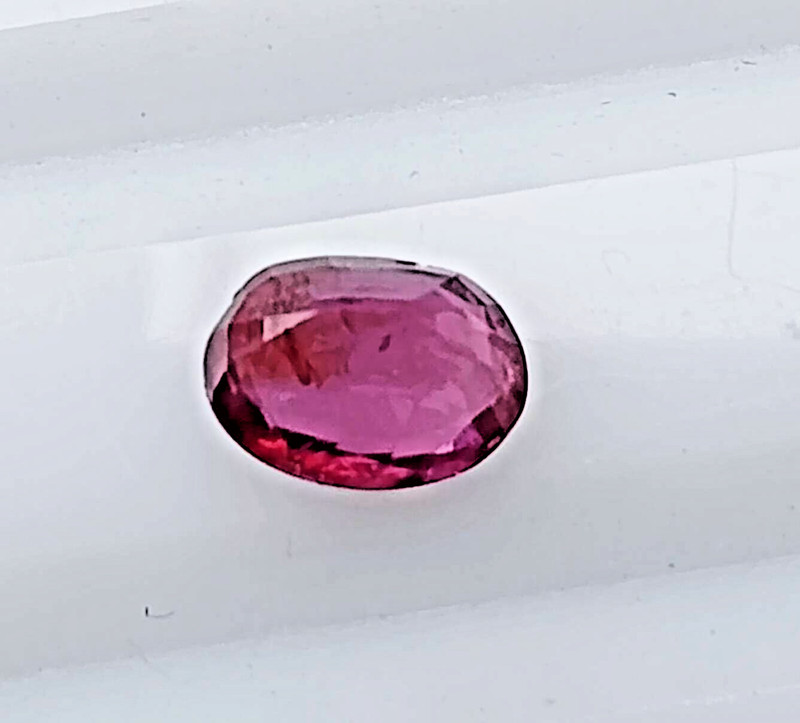 Unheated Ruby 1.03 Carat. Pinkish Red Oval Step Cut from Mozambique gallery