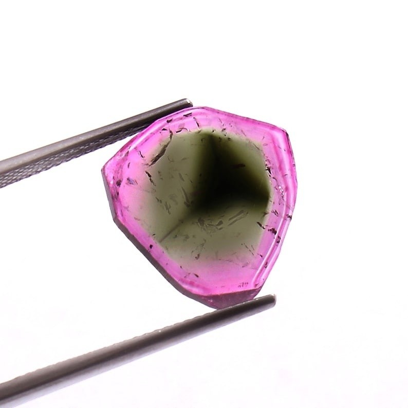 Loose Gemstone Natural Watermelon Tourmaline Smooth Polished Slices A478