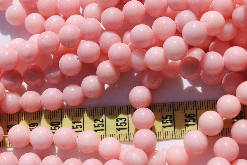 4mm,6mm,8mm,10mm Round Dyed Lt Salmon Natural Mashan Jade Gemstones/U Choose gallery