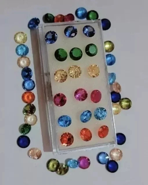 Natural Mix Color Sapphire 6 mm Cut Round 20 Piece Loose Ceylon Gemstone Lot gallery