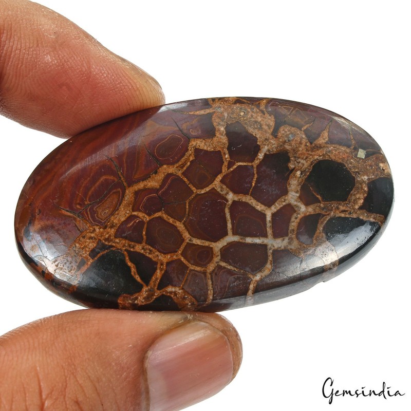 100% Natural Septarian Gronates Oval Cabochon Huge Gemstone 111.20 Ct 54x31x7mm