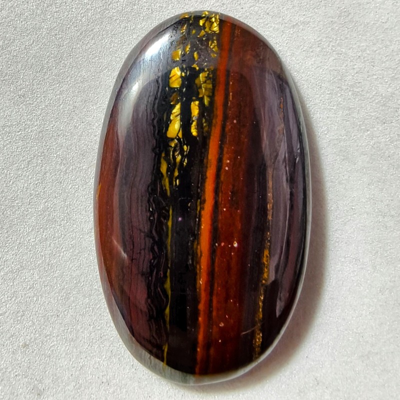 64 Cts Natural Iron Tiger Eye Cabochon Gemstone For Jewelry 40.6×23.8×5.6 MM 14