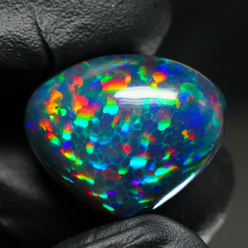 Black Opal Cabochon 15.40 Ct Ethiopian Welo Smoked Opal Loose Gemstone gallery
