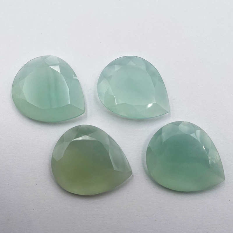 Natural Chalcedony Pear Cut Loose Gemstone Lot 2 Pcs 31*37 MM 86 CT