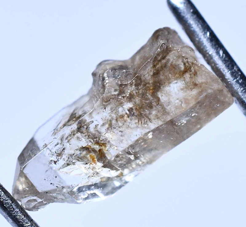 2.10 Ct Rare Natural Herkimer Diamond Water Clear Quartz Crystal Anthraxolite