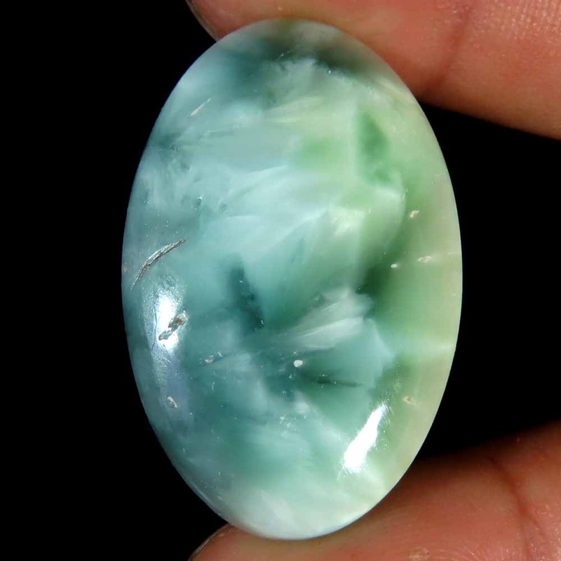 41.40Cts Natural Green Moonstone Teardrop Oval Cab 23x35x5mm Top Pendant Gems
