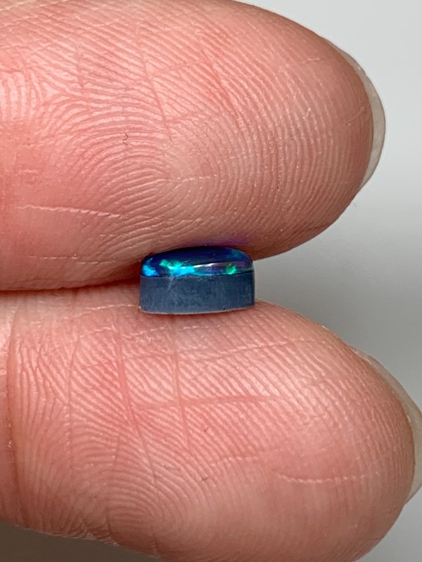 Emerald Flash. Lightning Ridge Doublet Black Opal. 0.50 Ct gallery